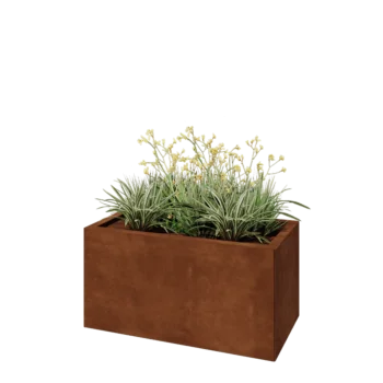 Corten acél virágláda - Téglalap - 80 x 40 x 40 cm - Fenéklemez nélkül