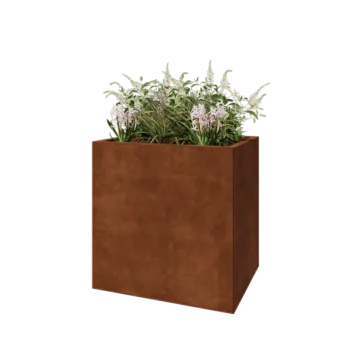Corten acél virágláda - Téglalap - 80 x 60 x 80 cm - Fenéklemezzel