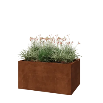 Corten acél virágláda - Téglalap - 120 x 80 x 60 cm - Fenéklemezzel