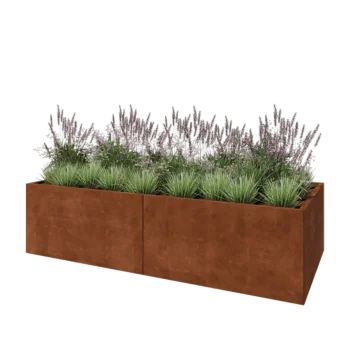 Corten acél virágláda XXL - Téglalap - 240 x 100 x 60 cm - Fenéklemez nélkül