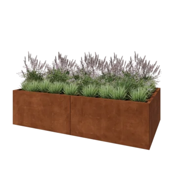 Corten acél virágláda XXL - Téglalap - 240 x 120 x 60 cm - Fenéklemez nélkül