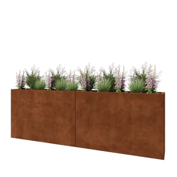 Corten acél virágláda XXL - Téglalap - 240 x 30 x 80 cm - Fenéklemez nélkül