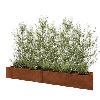 Corten acél virágláda XXL - Téglalap - 240 x 40 x 30 cm - Fenéklemez nélkül