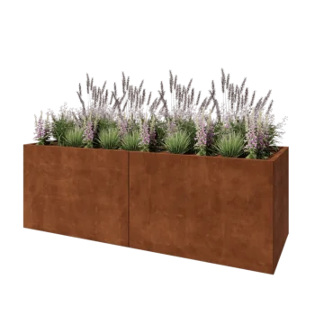 Corten acél virágláda XXL - Téglalap - 240 x 80 x 80 cm - Fenéklemez nélkül
