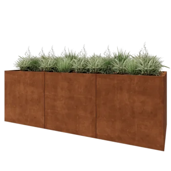 Corten acél virágláda XXL - Téglalap - 300 x 100 x 100 cm - Fenéklemez nélkül