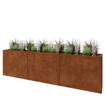 Corten acél virágláda XXL - Téglalap - 300 x 40 x 80 cm - Fenéklemez nélkül