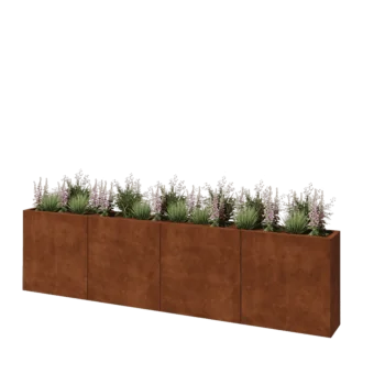 Corten acél virágláda XXL - Téglalap - 320 x 30 x 80 cm - Fenéklemez nélkül