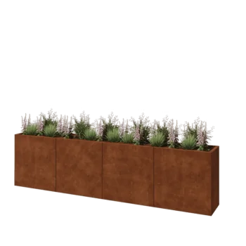 Corten acél virágláda XXL - Téglalap - 320 x 40 x 80 cm - Fenéklemez nélkül