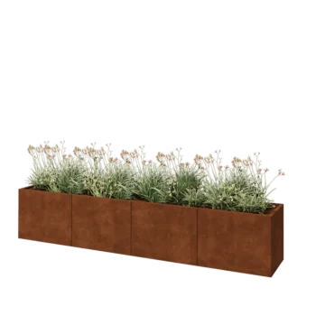 Corten acél virágláda XXL - Téglalap - 320 x 50 x 60 cm - Fenéklemez nélkül