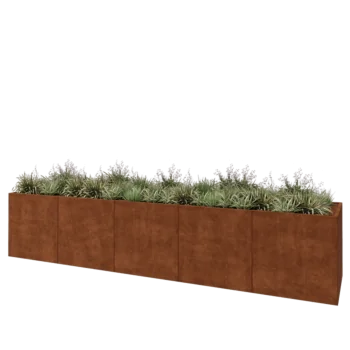 Corten acél virágláda XXL - Téglalap - 500 x 100 x 100 cm - Fenéklemez nélkül