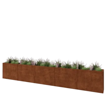 Corten acél virágláda XXL - Téglalap - 500 x 40 x 80 cm - Fenéklemez nélkül