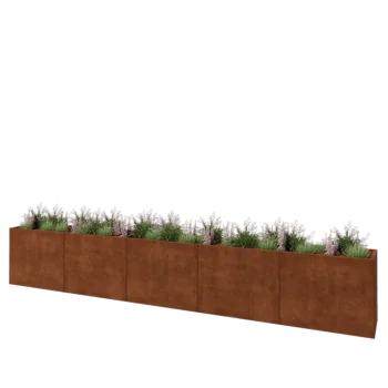 Corten acél virágláda XXL - Téglalap - 500 x 50 x 80 cm - Fenéklemez nélkül