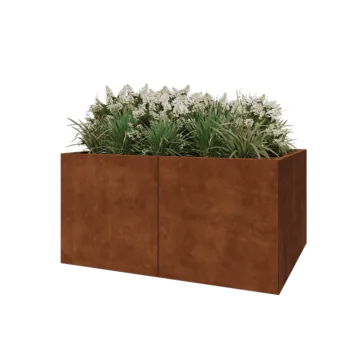 Corten acél virágláda XXL - Téglalap - 160 x 120 x 80 cm - Fenéklemez nélkül