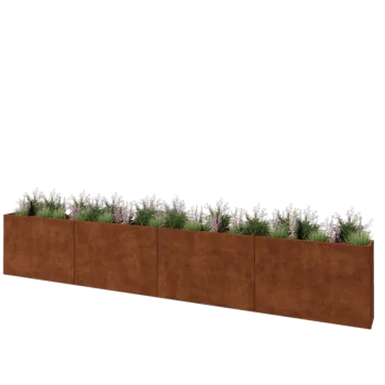 Corten acél virágláda XXL - Téglalap - 480 x 30 x 80 cm - Fenéklemez nélkül