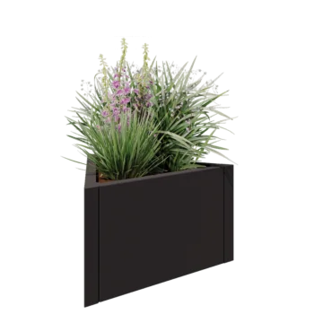 Acél virágláda - Egyenlő oldalú háromszög - 70,6 x 61 x 40 cm - Más RAL szín - Fenéklemez nélkül