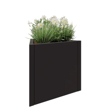 Acél virágláda - Egyenlő oldalú háromszög - 70,6 x 61 x 60 cm - RAL7016 matt (antracitszürke) - Fenéklemez nélkül