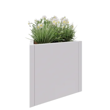 Acél virágláda - Egyenlő oldalú háromszög - 70,6 x 61 x 60 cm - RAL9010 matt (fehér) - Fenéklemez nélkül
