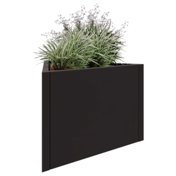 Acél virágláda - Egyenlő oldalú háromszög - 90,6 x 78,3 x 60 cm - RAL7016 matt (antracitszürke) - Fenéklemez nélkül