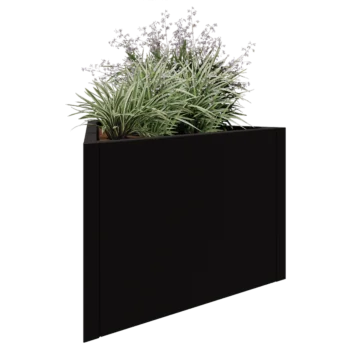 Acél virágláda - Egyenlő oldalú háromszög - 90,6 x 78,3 x 60 cm - RAL9005 matt (fekete) - Fenéklemez nélkül