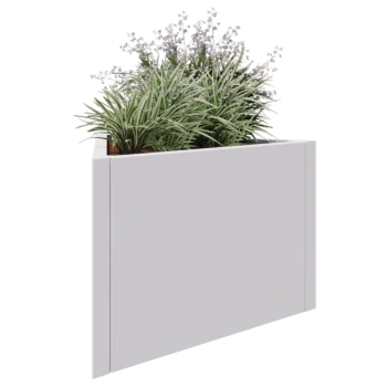 Acél virágláda - Egyenlő oldalú háromszög - 90,6 x 78,3 x 60 cm - RAL9010 matt (fehér) - Fenéklemez nélkül