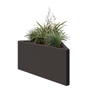 Acél virágláda - Egyenlőtlen oldalú háromszög - 83,9 x 46,4 x 40 cm - RAL7016 matt (antracitszürke) - Fenéklemez nélkül
