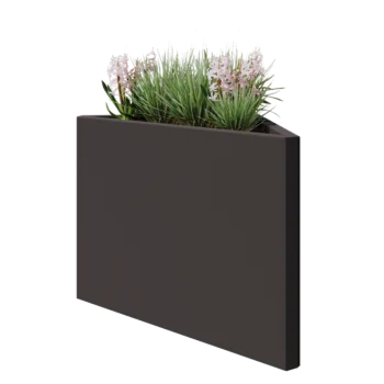 Acél virágláda - Egyenlőtlen oldalú háromszög - 83,9 x 46,4 x 60 cm - RAL7016 matt (antracitszürke) - Fenéklemez nélkül