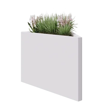 Acél virágláda - Egyenlőtlen oldalú háromszög - 83,9 x 46,4 x 60 cm - RAL9010 matt (fehér) - Fenéklemez nélkül