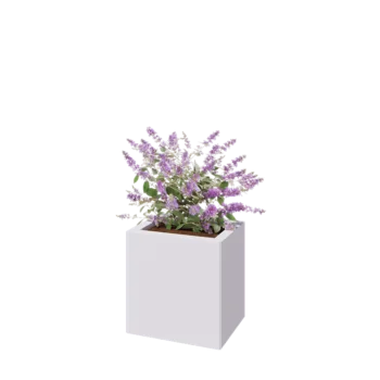 Acél virágláda - Téglalap - 40 x 30 x 40 cm - RAL9010 matt (fehér) - Fenéklemezzel