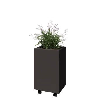Acél virágláda - Téglalap - 40 x 30 x 60 cm - Más RAL szín - Fenéklemezzel - Kerekekkel