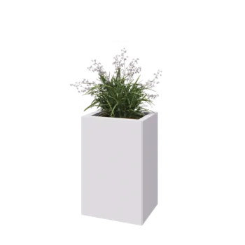 Acél virágláda - Téglalap - 40 x 30 x 60 cm - RAL9010 matt (fehér) - Fenéklemezzel