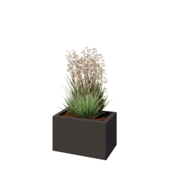 Acél virágláda - Téglalap - 50 x 30 x 30 cm - RAL7016 matt (antracitszürke) - Fenéklemezzel