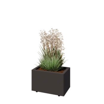 Acél virágláda - Téglalap - 50 x 30 x 30 cm - Más RAL szín - Fenéklemezzel - Lábakkal