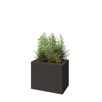 Acél virágláda - Téglalap - 50 x 30 x 40 cm - RAL7016 matt (antracitszürke) - Fenéklemez nélkül