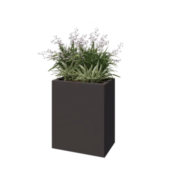Acél virágláda - Téglalap - 50 x 30 x 60 cm - RAL7016 matt (antracitszürke) - Fenéklemezzel