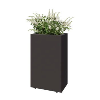 Acél virágláda - Téglalap - 50 x 30 x 80 cm - RAL7016 matt (antracitszürke) - Fenéklemezzel - Lábakkal