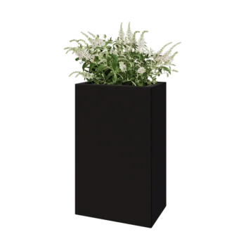 Acél virágláda - Téglalap - 50 x 30 x 80 cm - RAL9005 matt (fekete) - Fenéklemez nélkül