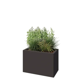 Acél virágláda - Téglalap - 60 x 30 x 40 cm - RAL7016 matt (antracitszürke) - Fenéklemezzel