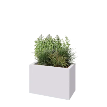 Acél virágláda - Téglalap - 60 x 30 x 40 cm - RAL9010 matt (fehér) - Fenéklemezzel