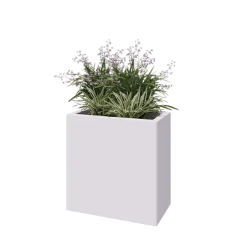 Acél virágláda - Téglalap - 60 x 30 x 60 cm - RAL9010 matt (fehér) - Fenéklemezzel
