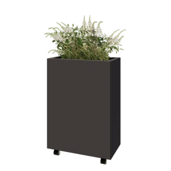 Acél virágláda - Téglalap - 60 x 30 x 80 cm - Más RAL szín - Fenéklemezzel - Kerekekkel