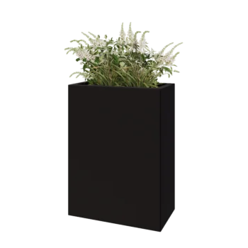 Acél virágláda - Téglalap - 60 x 30 x 80 cm - RAL9005 matt (fekete) - Fenéklemezzel