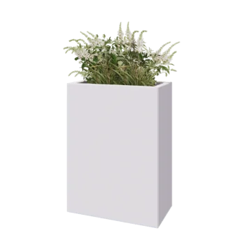 Acél virágláda - Téglalap - 60 x 30 x 80 cm - RAL9010 matt (fehér) - Fenéklemezzel