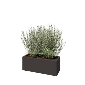 Acél virágláda - Téglalap - 80 x 30 x 30 cm - Más RAL szín - Fenéklemezzel - Lábakkal