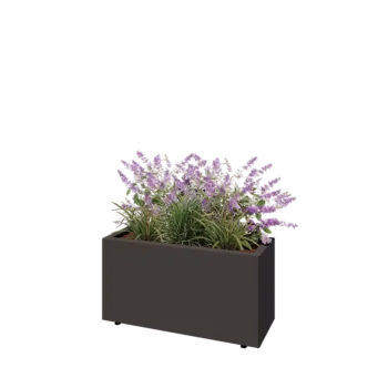 Acél virágláda - Téglalap - 80 x 30 x 40 cm - Más RAL szín - Fenéklemezzel - Lábakkal
