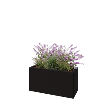 Acél virágláda - Téglalap - 80 x 30 x 40 cm - RAL9005 matt (fekete) - Fenéklemez nélkül