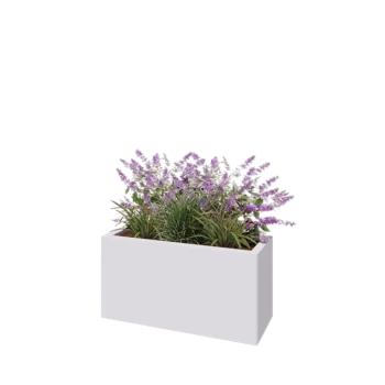 Acél virágláda - Téglalap - 80 x 30 x 40 cm - RAL9010 matt (fehér) - Fenéklemez nélkül
