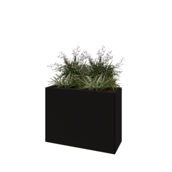 Acél virágláda - Téglalap - 80 x 30 x 60 cm - RAL9005 matt (fekete) - Fenéklemez nélkül