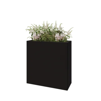 Acél virágláda - Téglalap - 80 x 30 x 80 cm - RAL9005 matt (fekete) - Fenéklemez nélkül