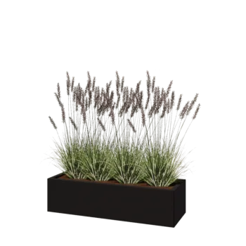 Acél virágláda - Téglalap - 120 x 40 x 30 cm - RAL9005 matt (fekete) - Fenéklemez nélkül