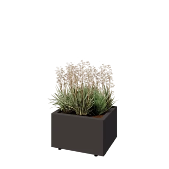 Acél virágláda - Téglalap - 50 x 40 x 30 cm - Más RAL szín - Fenéklemezzel - Lábakkal
